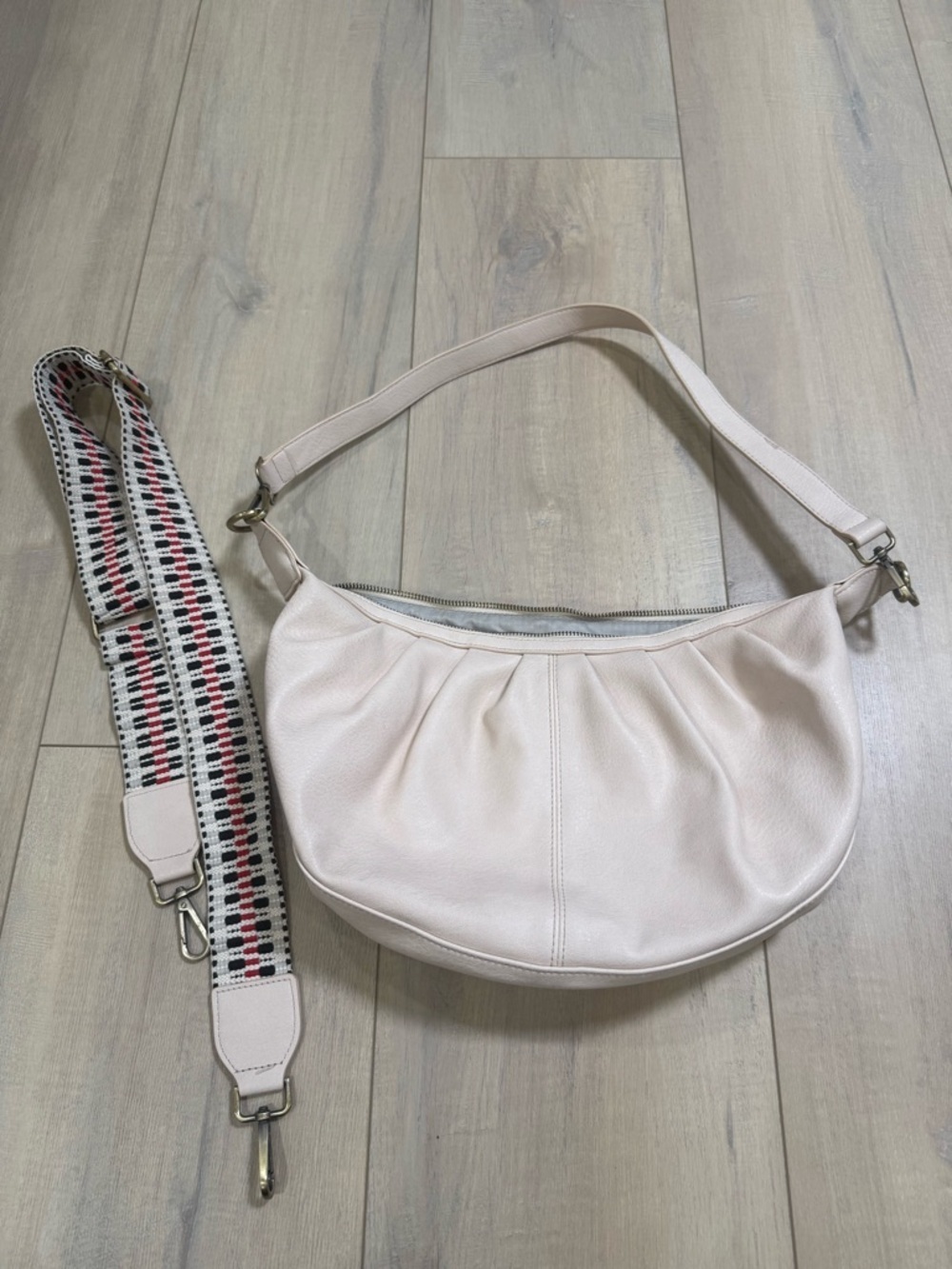 Urban Originals Beige Shoulder Bag with Patterned Detachable Strap - Picture 1 of 5